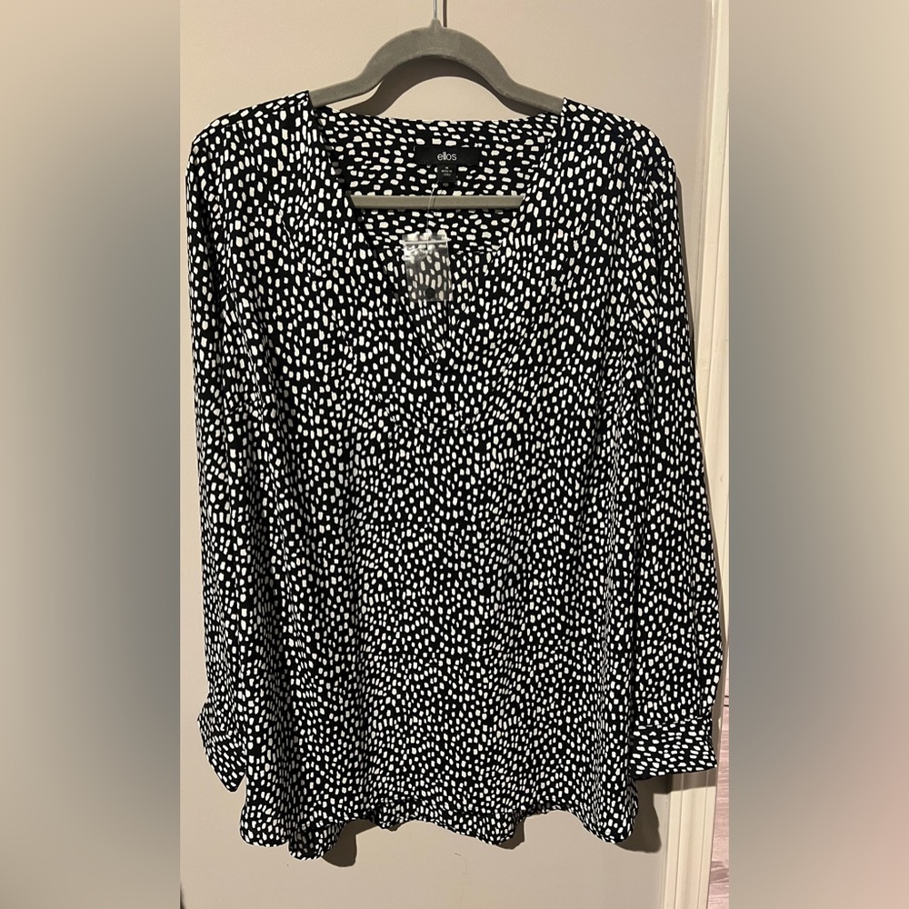 Black and white animal print blouse